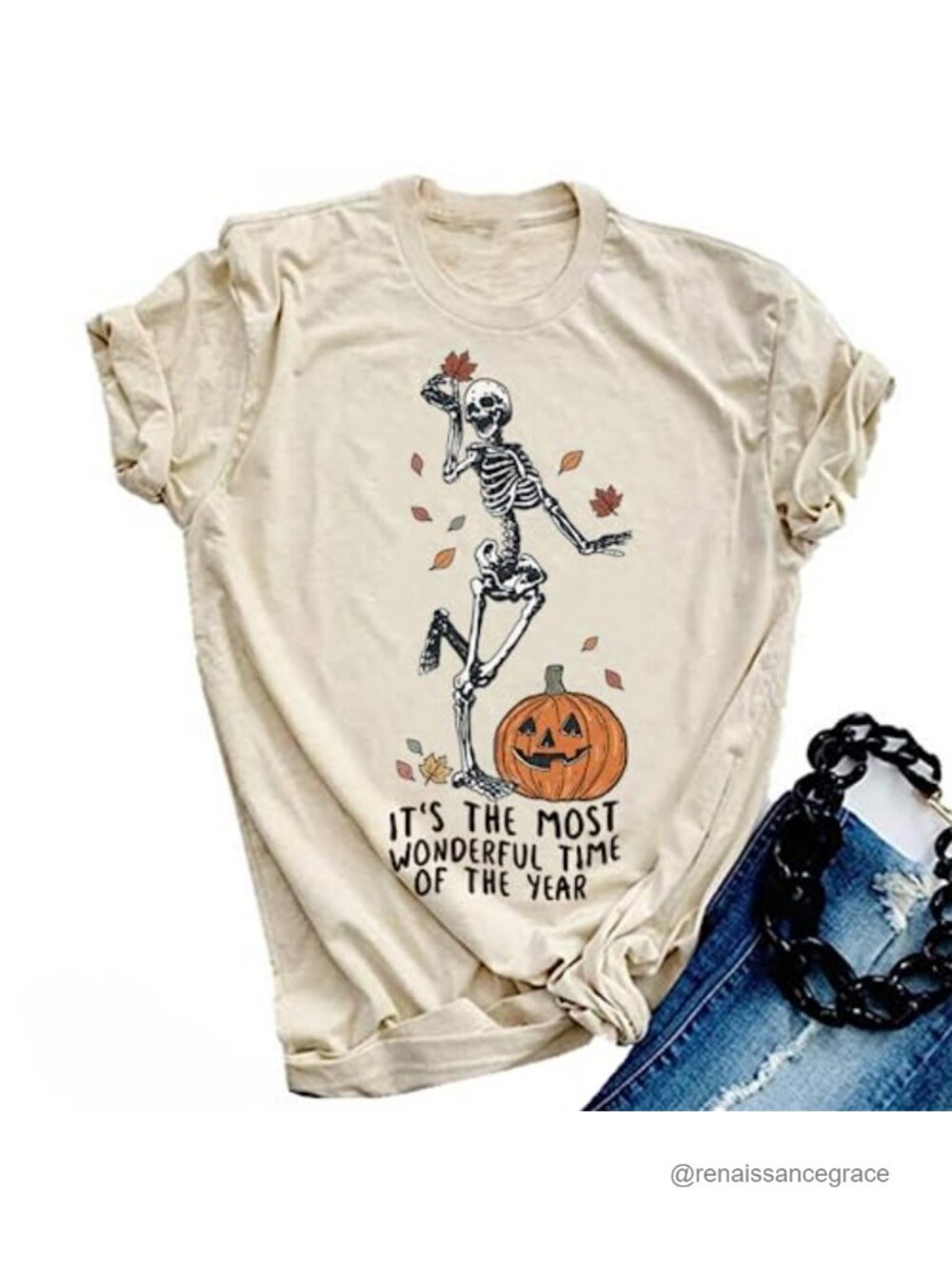 Women's Halloween Pumpkin Graphic T-Shirt Short Sleeve Crew Neck Fall